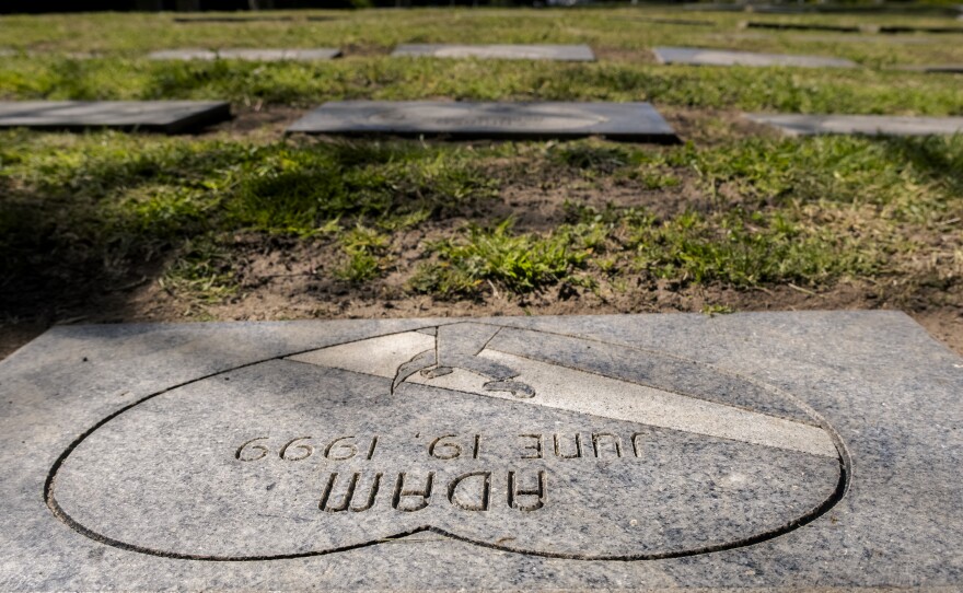 The grave of Baby Adam was the first baby to be buried at the Garden of Innocence in 1999. Adam’s body was found in a dumpster in the South San Diego County city of Chula Vista, March 9, 2023.<br/>