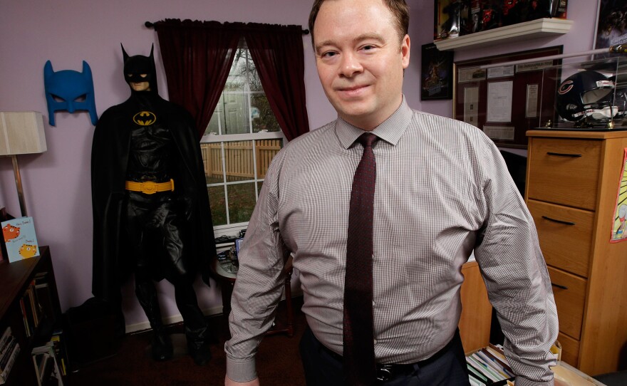 Neal Eggeson works out of a tiny office in his suburban Indianapolis home.