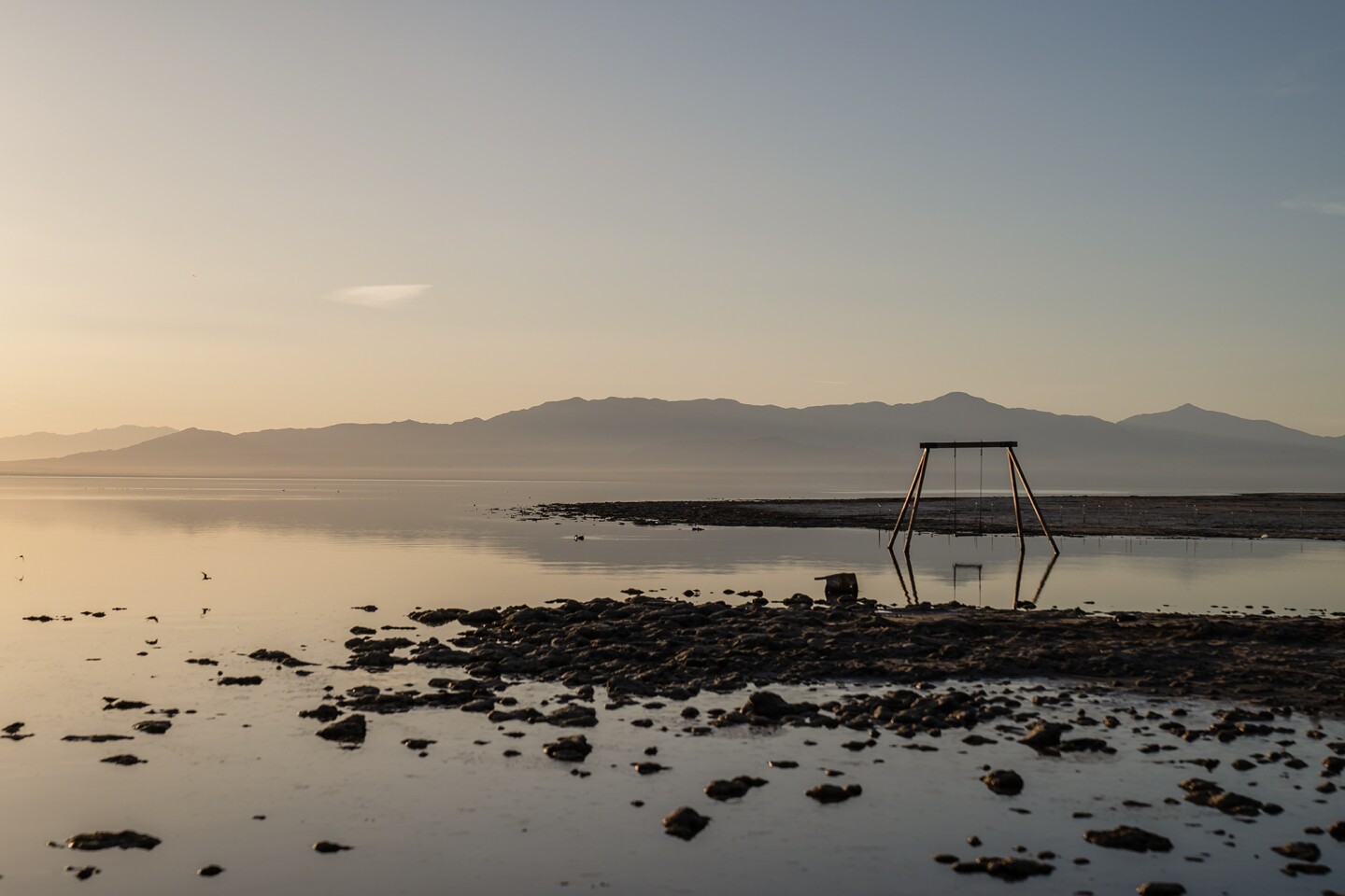 The Salton Sea at Bombay Beach on Feb. 4, 2023.
