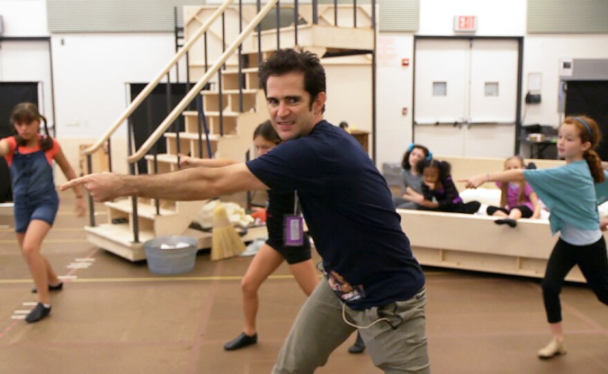 Tony Award winning choreographer Andy Blankenbuehler working with the cast.