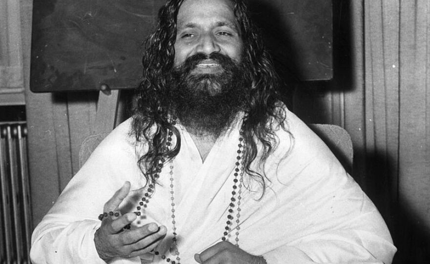 The Maharishi Mahesh Yogi, seen in London in 1961, taught Transcendental Meditation as means to world peace. When Claire Hoffman was a child, she and her mother moved to a utopian community that Maharishi started in Iowa.