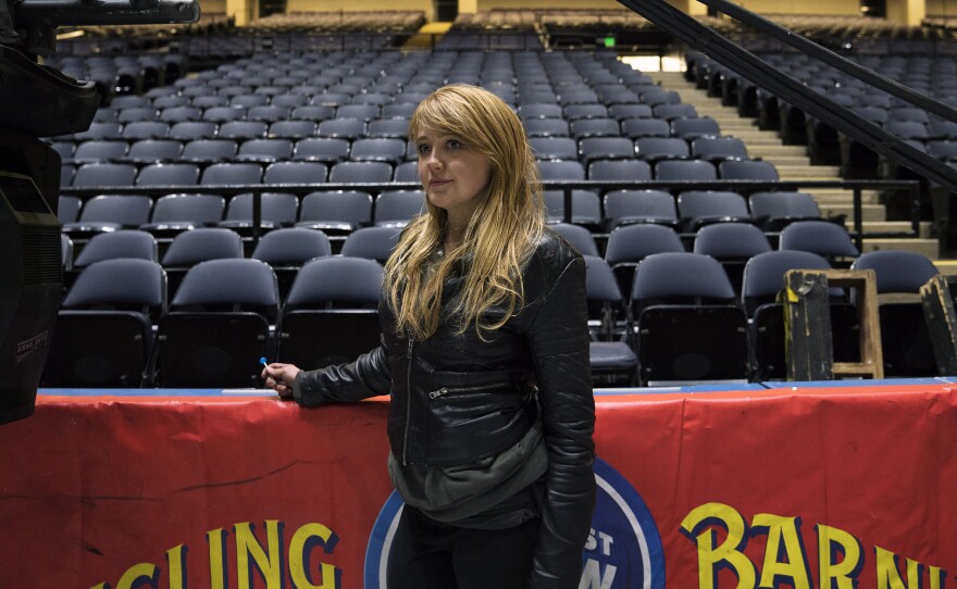 Lorelei Owens is the head of pyrotechnics for the show. She used to perform in a sideshow, and finished her college degree while she was traveling with a small circus. The end of the Ringling Bros. is "heartbreaking," she says. "That's the first word that comes to mind."