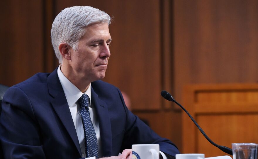 Neil Gorsuch testifies Wednesday before the Senate Judiciary Committee during a hearing on his nomination to the U.S. Supreme Court.