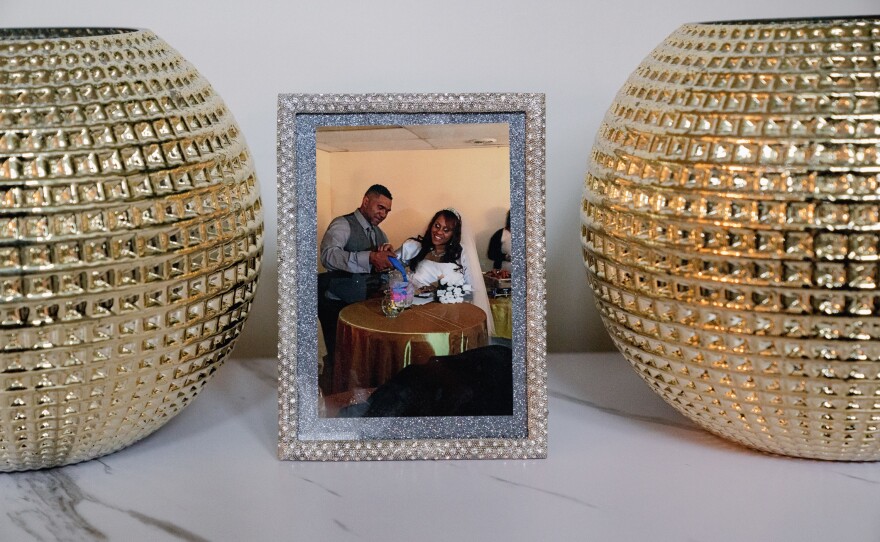 A wedding photo of Tyrone Ferrens and his wife, Michelle Ferrens, from 2014.