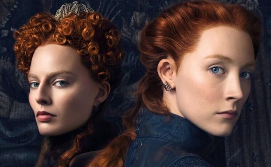 Margot Robbie as Elizabeth I and Saoirse Ronan as Mary Stuart square off in "Mary, Queen of Scots."