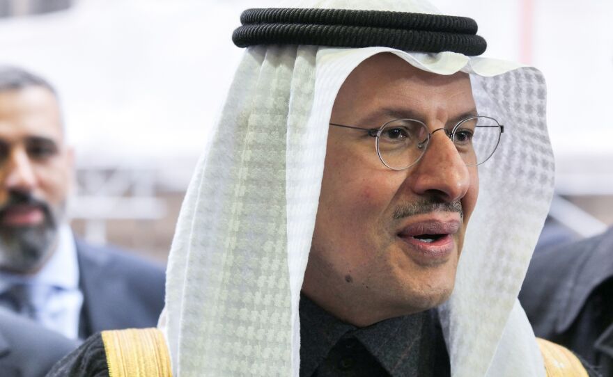 Saudi Minister of Energy Prince Abdulaziz bin Salman arrives for an OPEC meeting in Vienna, Austria, on Dec. 5, 2019.