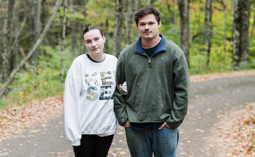 Spruce Knob Lake Campground hosts Kaleb and Ella Skelton, at their site at Spruce Knob on Saturday, Oct. 10 2026 in Spruce Knob, W.Va.  The couple from Texas have been at the site since April and said they have never seen darker skies than atop Spruce Knob.