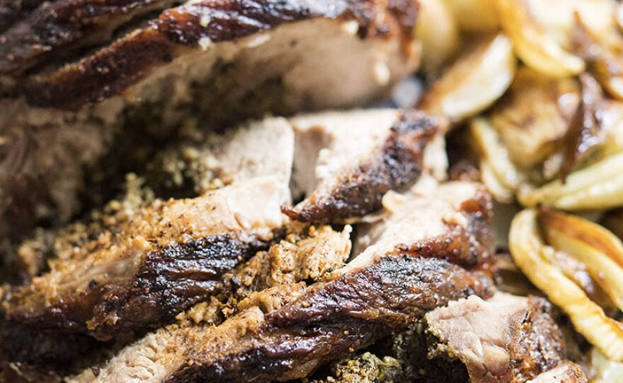 Milk Street cook Matthew Card prepares a hearty fennel-rosemary porchetta, consisting of aromatic herbs and peppery spices. 