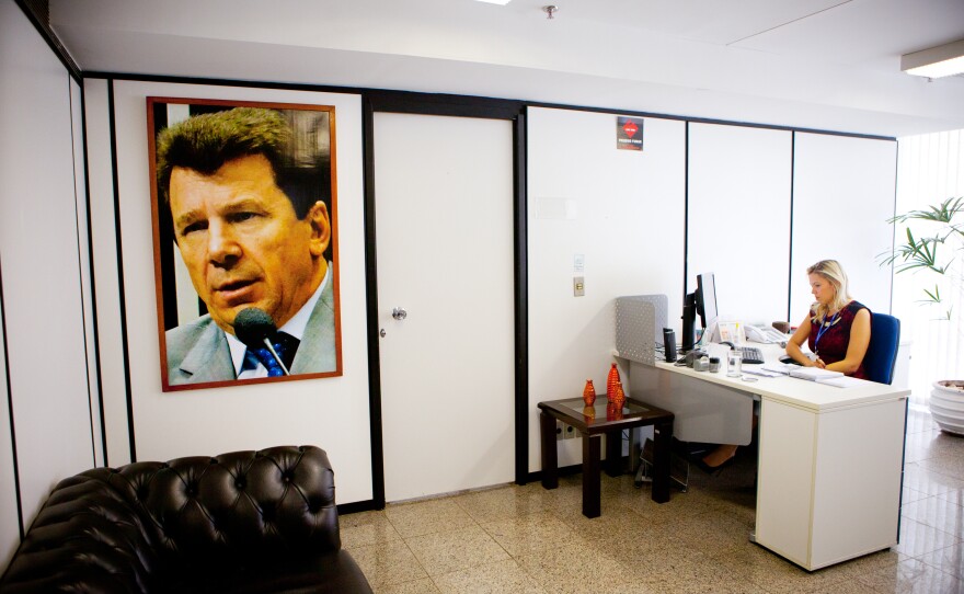 The waiting room at Cassol's Senate office in the capital Brazil.