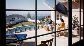 A California couple sitting on their patio in 1947. 