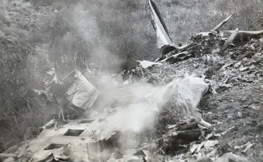 Wreckage of American Airlines' DC-3 Flagship Baltimore after it crashed in the Laguna Mountain east of San Diego on March 3, 1946.