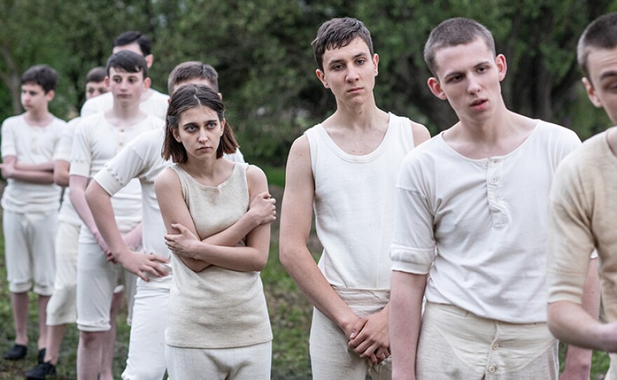 Sala (Anna Maciejewska), Arek (Tomasz Studzinski), Ike (Kuba Sprenger), Sam (Marek Wrobelewski) in a scene from "The Windermere Children."