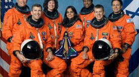 Official crew photo from Mission STS-107 on the space shuttle Columbia
