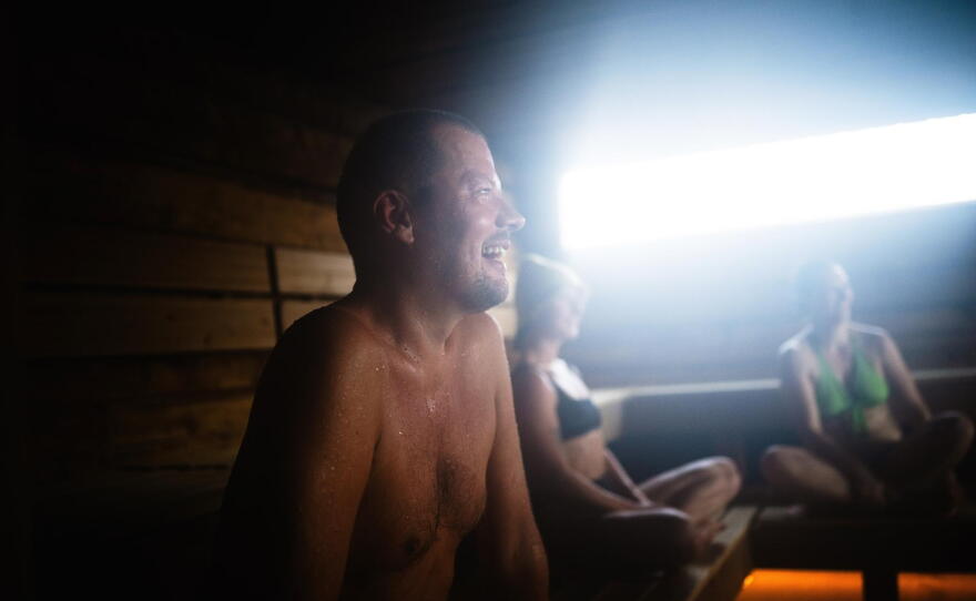 Tony Stepanow, from Finland, attends a sauna during the International Sauna Congress 2026 in Oslo, Norway, Sept. 25, 2026.