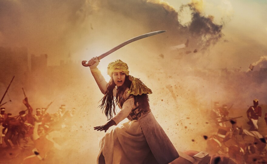 The poster art for "The Warrior Queen of Jhansi."