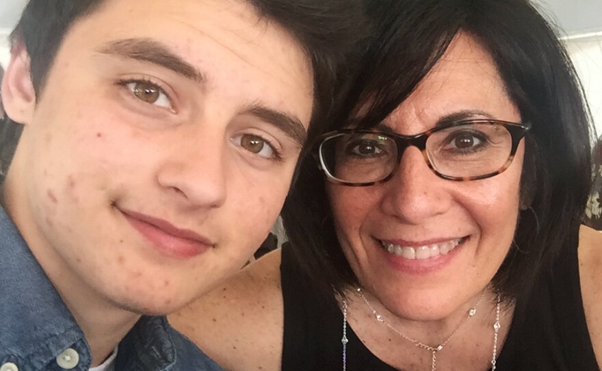 Roz Keith with her son Hunter, who was adopted at birth. Hunter, now 17, began his transition from female to male at age 14.