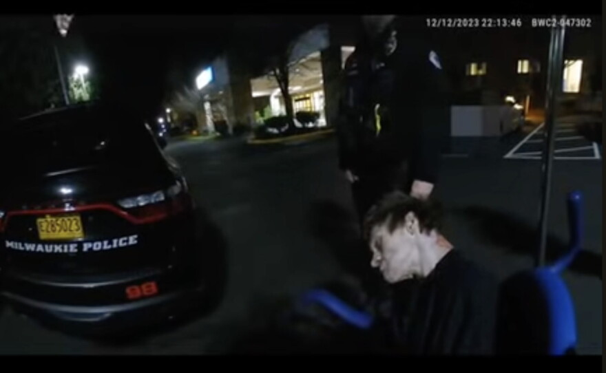 In bodycam footage released by the Milwaukie Police Department, Descamps is seen in the hospital parking lot, unresponsive to surrounding officers.
