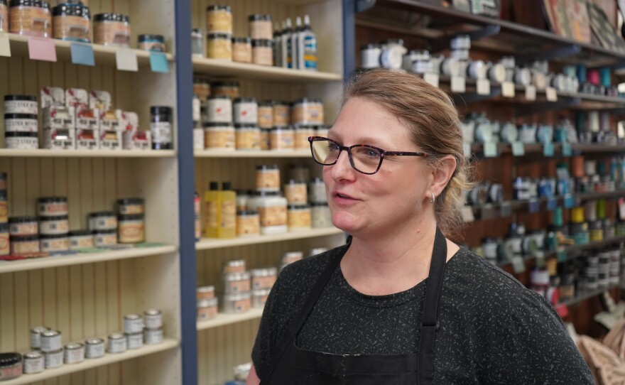 Sharon Wade runs a store in downtown Portage, Wis., that specializes in antique and vintage furnishings, and handcrafted gifts.