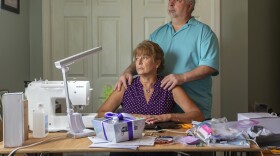 Suzanne and Jim Rybak, inside the craft room where their son, Jameson, would encourage Suzanne to make colorful beach bags, received a $4,928 medical bill months after it was supposedly resolved.