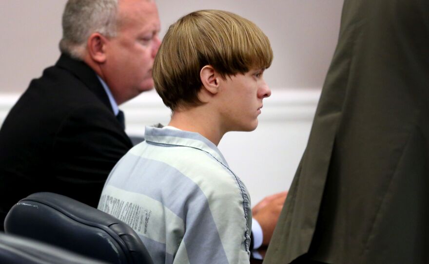 Dylann Roof appears at a court hearing in Charleston, S.C., in July 2015. Now found guilty of 33 federal hate crimes charges, Roof is defending himself during the sentencing phase of the trial.