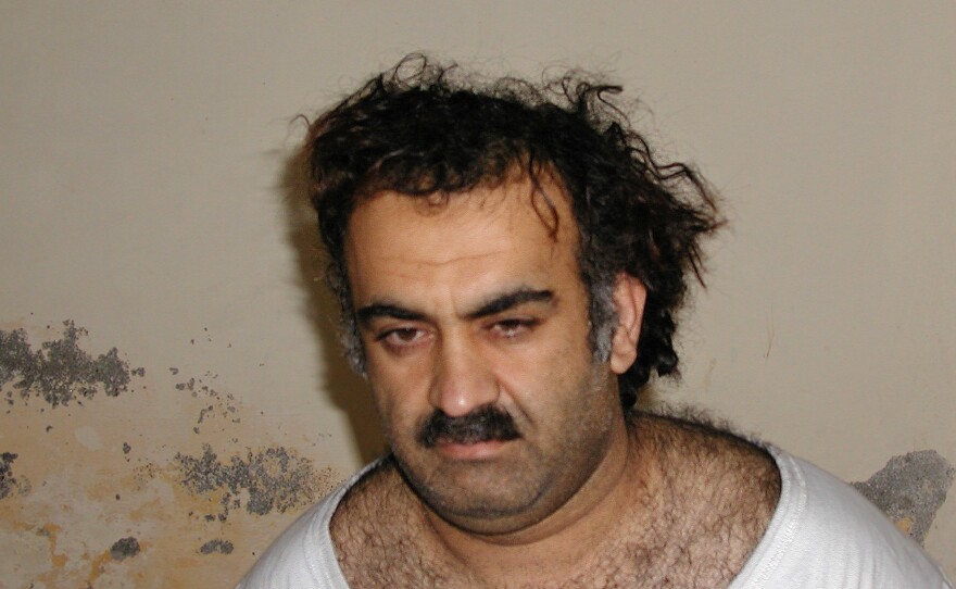 Khalid Sheikh Mohammed, seen shortly after his capture during a 2003 raid in Pakistan, is accused of masterminding the Sept. 11, 2001, terrorist attacks that killed nearly 3,000 people.