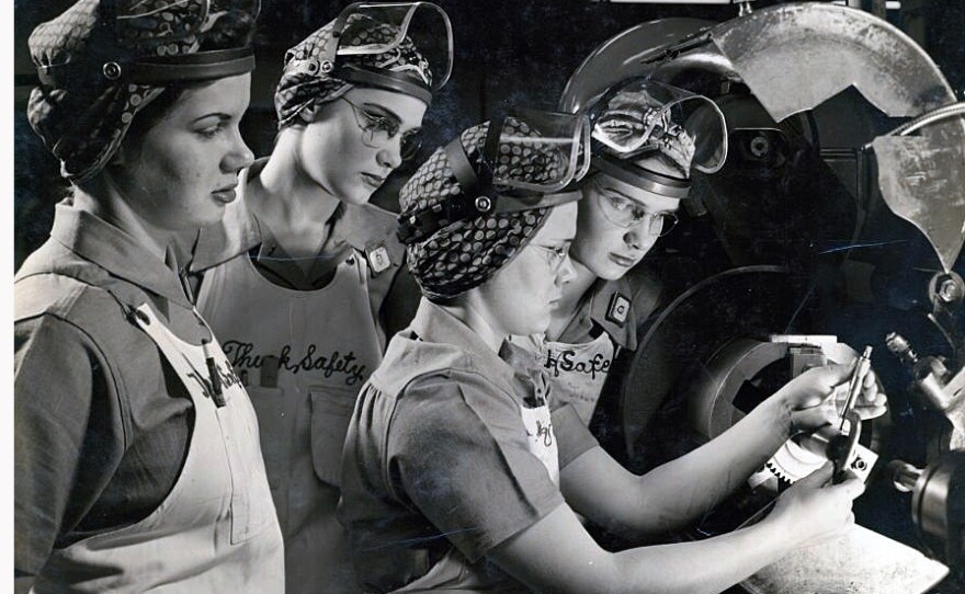Sisters Ruth, Jean, Lois and Leona Johnson are pictured at Women's Army Corps training school in this undated photo.