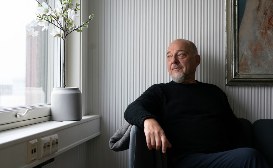 Rune Rafaelsen sits in his office in Kirkenes. The mayor was born and bred in the small town.