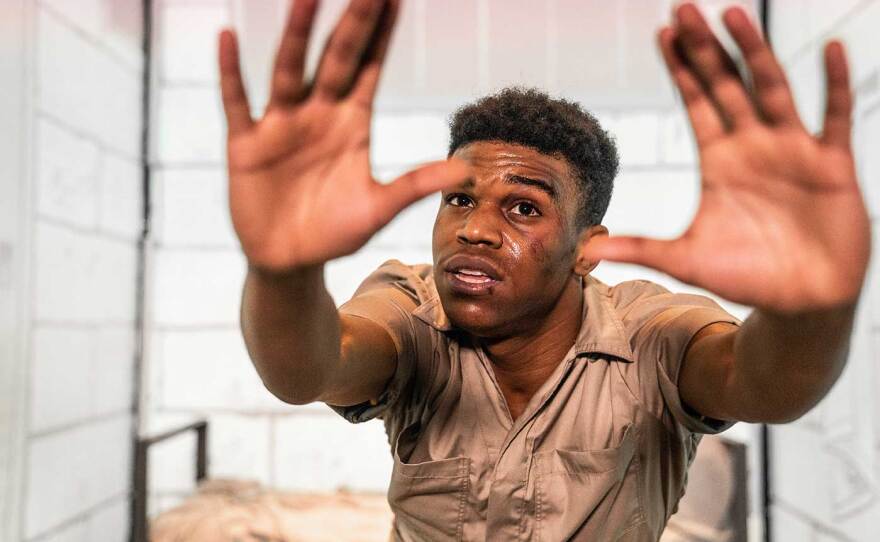 In Jeremy McQueen's ballet, "Wild: Act 1," an incarcerated youth, portrayed by Elijah Lancaster, celebrates his 14th birthday behind bars. The project screens online through Apr. 4, 2021.