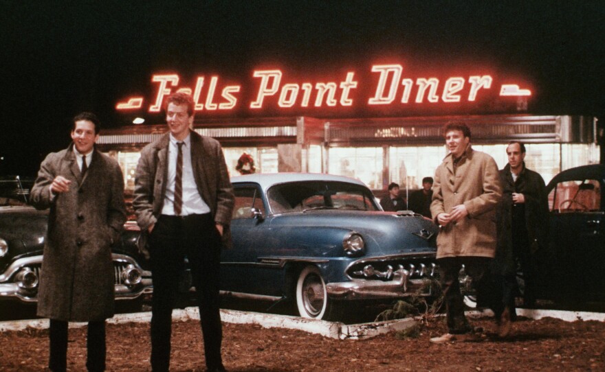 Steve Guttenberg (left) stars alongside Daniel Stern (center) and Paul Reiser in 1982's <em>Diner</em>, which continues to be one of his most beloved film projects. He sometimes appears as a guest at revival screenings.