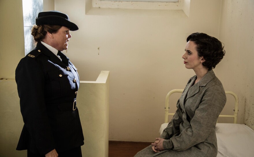 Frances Whittaker (VICKY ENTWISTLE) and Katherine Corven (KATE O’FLYNN) in a scene from “The Eagle And The Daw.”
