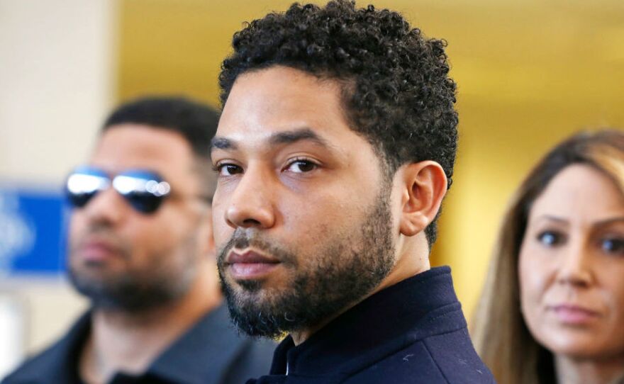Jussie Smollett, in court in Chicago in March 2019 after charges were dropped against the actor.