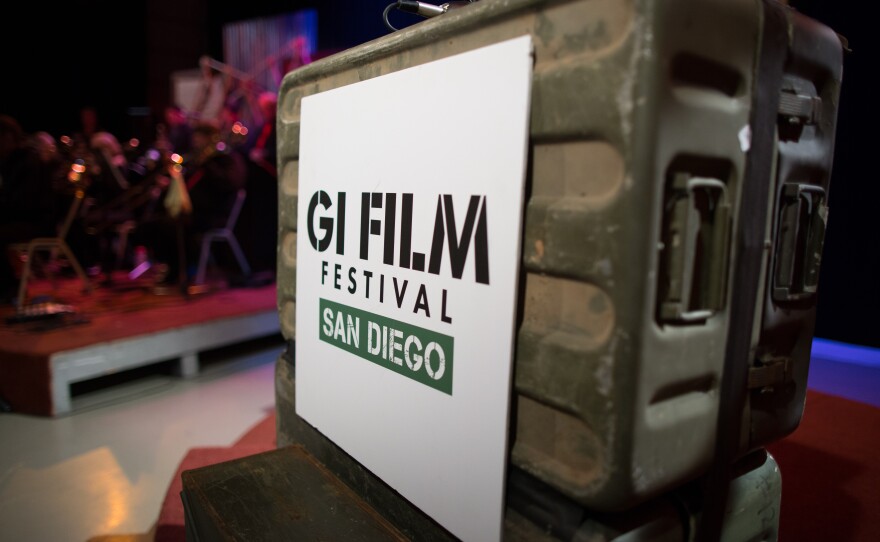 A GI Film Festival San Diego sign is pictured at the 2017 festival.