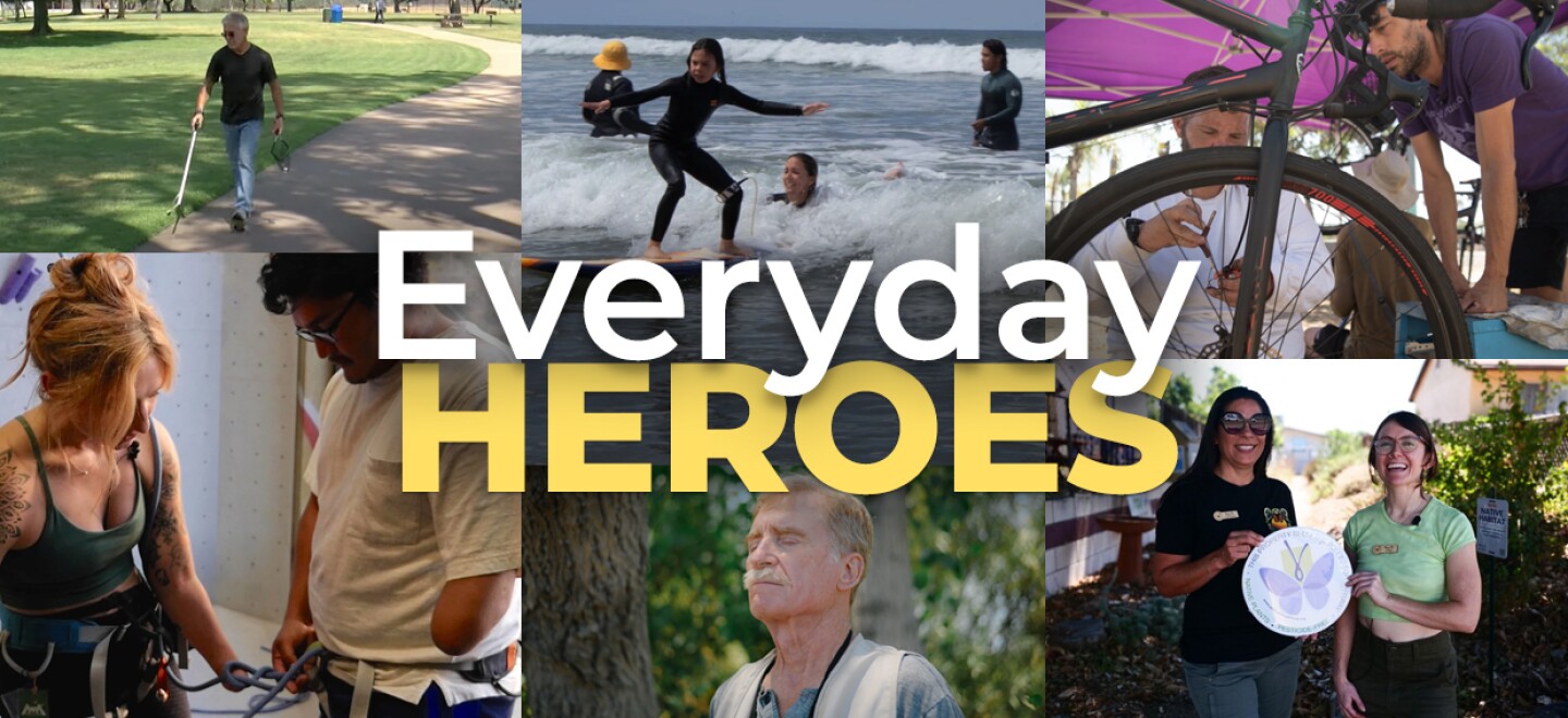 "Everyday Heroes" lead image graphic banner.