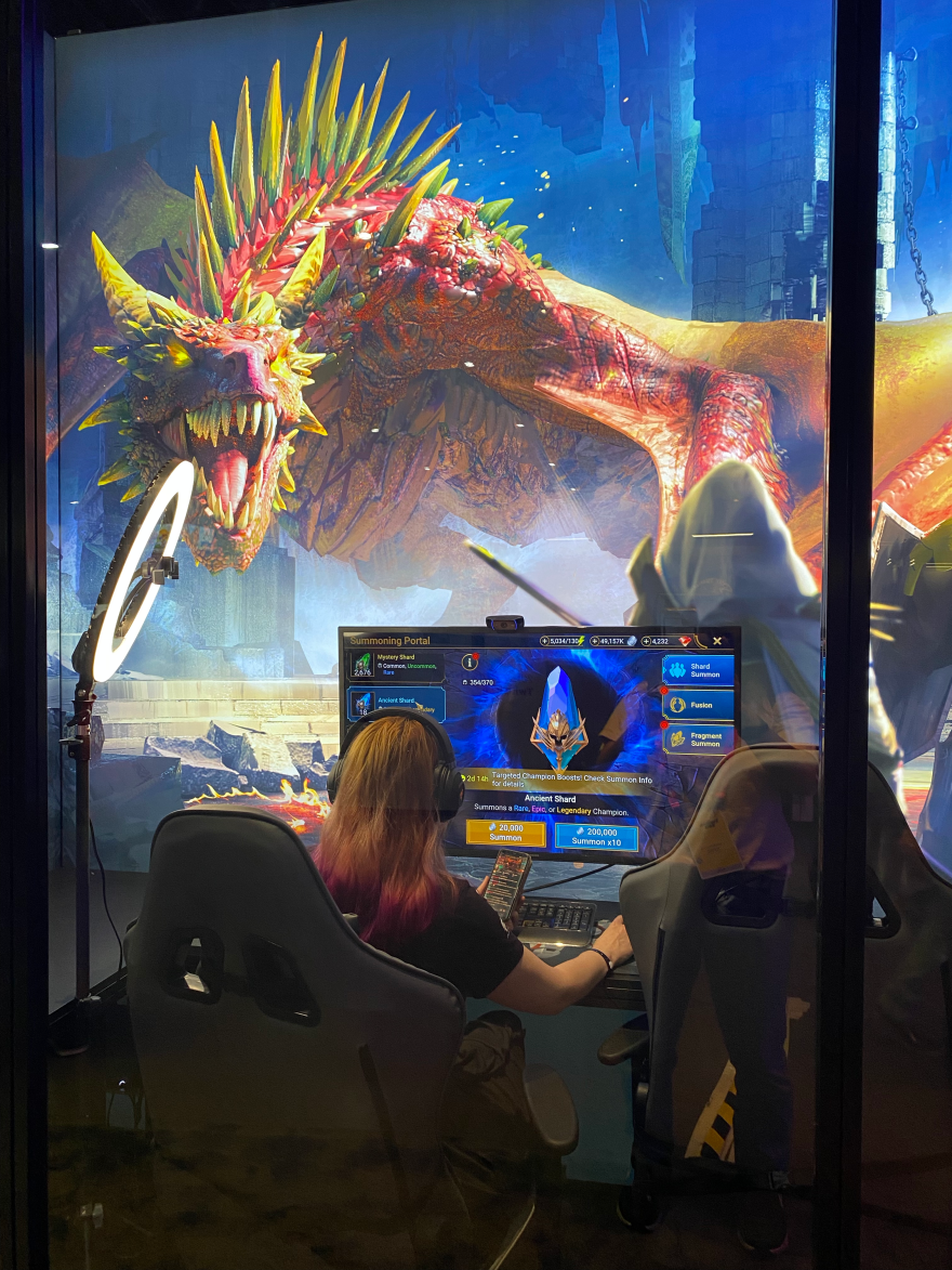 The Raid booth at TwitchCon 2022. San Diego Convention Center. Oct. 7, 2022.