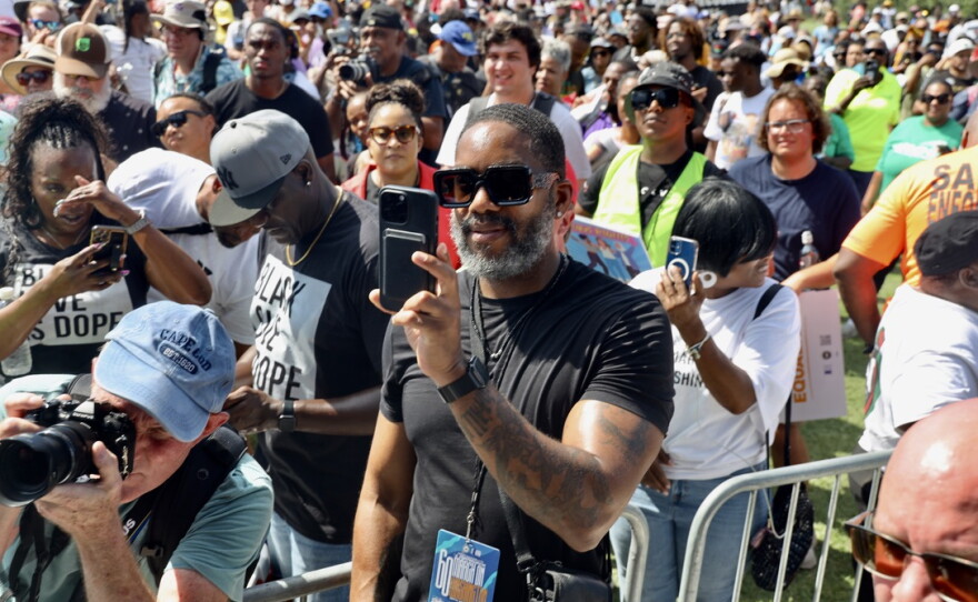 Mitchell S. Jackson at the 60th anniversary of the March on Washington. For Jackson, the 250th is not a true celebration of American freedom, since so many people were enslaved at the time.