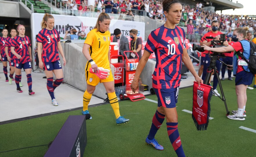 Carli Lloyd was recently recognized for 300 career caps — international games — during a match between Nigeria and the U.S. women's national team in Austin, Texas.