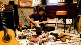 Steve Marion, who calls his band Delicate Steve, at work.