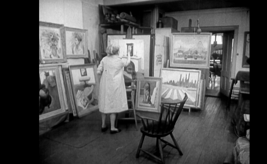 Josephine Nivison paints, 1964.