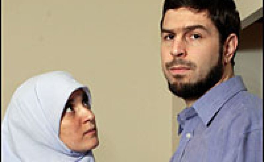 Maher Arar poses with his wife Monia Mazigh, who was instrumental in lobbying for his release from a Syrian prison.