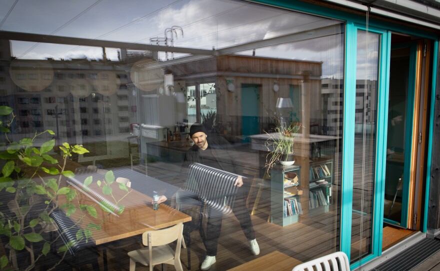 In his climate-friendly social housing Schublach says he has found a sense of community. The oldest inhabitant in his building is almost 80 and the youngest is less than a month old.