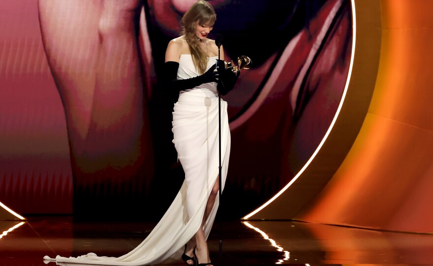 During Taylor Swift's acceptance speech for the best pop vocal album Grammy for her album <em>Midnights</em>, the singer announced the release of her next album, <em>The Tortured Poets Department.</em>