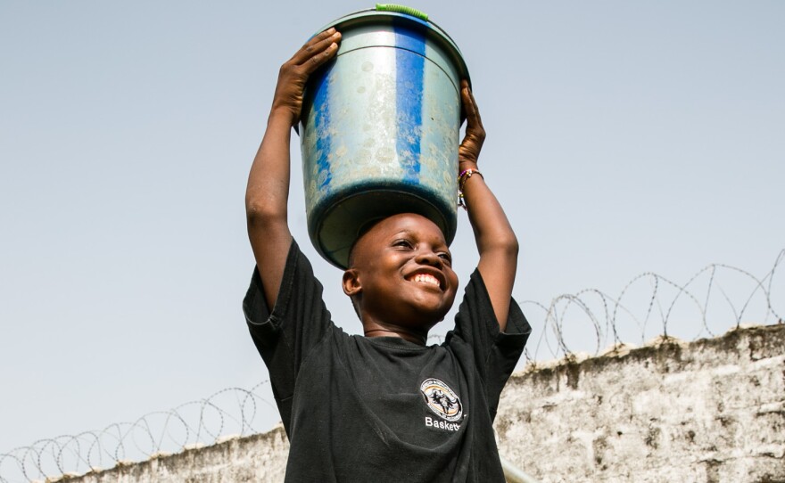 With his new leg, Sundaygar can carry water, but he says it is difficult.