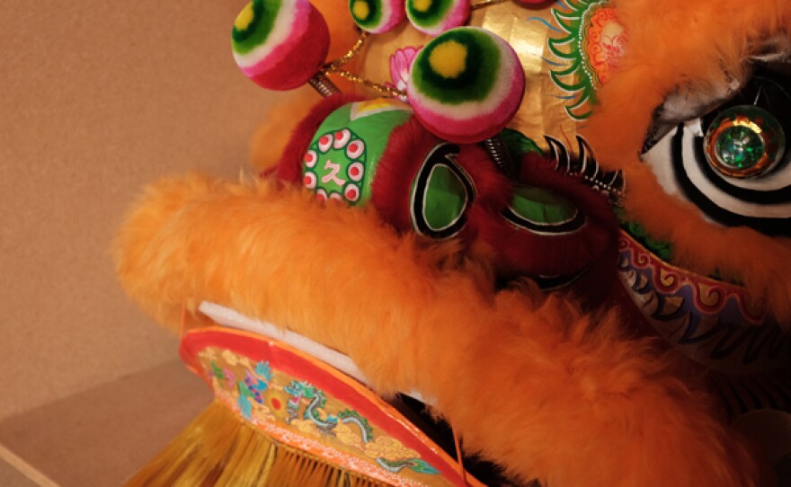 A lion head for Chinese New Year.