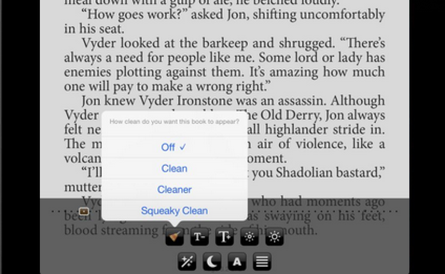 The three settings of Clean Reader at work: "clean," "cleaner" and "squeaky clean."