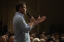 Rep. Eric Swalwell, D-Calif., speaks at a town hall meeting in Sacramento, Calif., last week