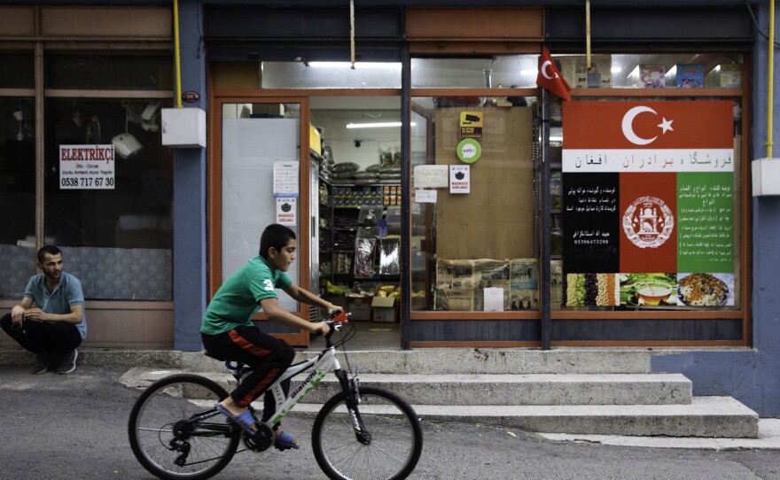 A shop where Afghan products like candies and spices are sold in Trabzon, Turkey.