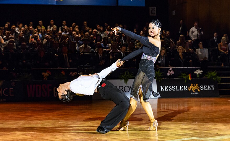 Dancers Charles-Guillaume Schmitt and Elena Salikhova of France. The WORLD DANCESPORT GRANDSLAM SERIES is back, featuring the best competitive dancers in the world vying for the most prestigious titles and the prize money in the world of dance.