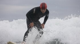 Joe Jackson was a hospital corpsman in the U.S. Navy.  He suffered a brain injury and says when he's surfing, " it feels like I’m normal again."  He mentors servicemembers who participate in the Naval Medical Center San Diego's surf clinic.