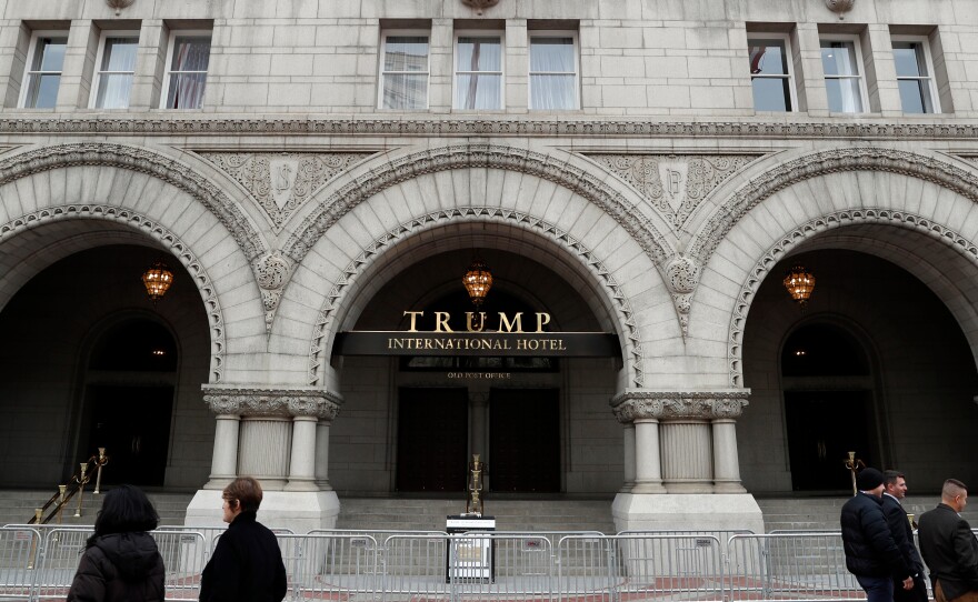 The recently opened Trump International Hotel on Pennsylvania Avenue in Washington is one of many properties that would lose the Trump name if the president-elect followed the advice of the Office of Government Ethics and divested his business holdings.