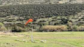 A windsock at a skydiving site in a Jamul, March 21, 2021.